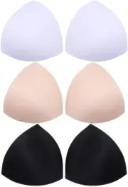 3 Pair Sponge Bra Pads Push up Breast Inserts Triangle Cups for Women