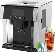Countertop Ice Cube Maker, 2-in-1 Ice Maker & Cold Water Dispenser, 15KG/24H Small Ice Maker for Home, Dual Water Inlet,3 Ice Sizes, LCD Display, Clear Ice Cube & Chilled Water Machine
