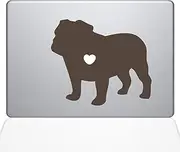The Decal Guru I Love My Bulldog Decal Vinyl Sticker, 13" MacBook Pro (2015 & Older Models), Brown (1485-MAC-13P-BRO)