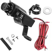 OSALADI 5v Motorcycle Phone Charger with Voltage USB Charger for Phones and Easy Installation Power Cord Black