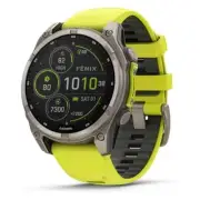 Garmin fenix 8 Unisex Titanium with Amp Yellow/Graphite Band GPS Smartwatch