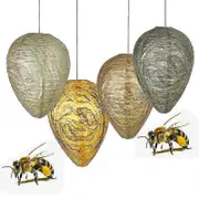 4 Pcs Waterproof Wasp Nest Decoys Hanging Hornet Deterrents Fake Cloth Wasp Nest Non-toxic Bee Decoy 1pcs