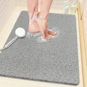 24x16 inch Non-Slip Shower Bath Mat w/ Drain Quick Drying Loofah Bathmat for Tub