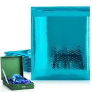 Teal Metallic Bubble Mailers, 6.5 x 9 Inches. 300 Pack
