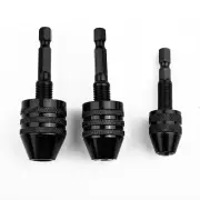 Mini Keyless Drill Chuck 1/4 Inch Hex Shank Quick-Change Converter Aluminum Alloy Sturdy Versatile Compatibility Secure