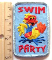 Girl Boy Scout Guide SWIM PARTY FUN PATCH Pool Duck Splash Troop Event Badge