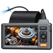 50FT Triple Lens Sewer Borescope with 5" IPS Screen, 1080P Endoscope Camera w...