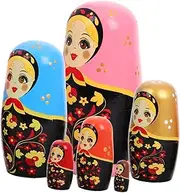 FELTECHELECTR Russian Matryoshka Nesting Dolls 6 Layer Wooden Toys Decorative Stacking Dolls for Toddlers Present