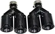 Compatible For BMW Series Exhaust Tip Retrofit Universal Carbon Black, Blue, Silver Muffler, Tip Nozzle Exhaust Head(Black)