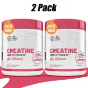 2PK 5G Creatine Monohydrate Powder for Women + Collagen & BCAA for Booty 5000mg
