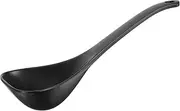 GLEAVI Non Stick Heat Resistant Soup Spoon with Deep Head Versatile Rice Paddle for Serving Soups Cereals and More Kitchen Essential Black