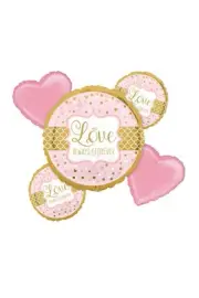 "Love Always And Forever " 5 PCS BALLON BOUQUET WEDDING SPARKLING....