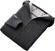 [Generic] Men's Cashmere Coat Zipper Hooded Knitted Cardigan Item Thick Air Layer Warm Zip Up Coat