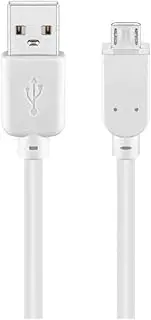 Goobay 96191 USB 2.0 Hi-Speed Cable, 0.3m, White - Fast Data Transfer & Charging