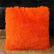 43*43cm Fluffy Decorative Throw Cushion Cover Pillow Cover Pillow Case for Sofa Couch Bed Chair Living Room Bedroom - Orange