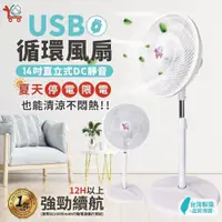 在飛比找PChome商店街優惠-（運費另計）台灣製造YCB14吋USB直立式DC靜音循環風扇