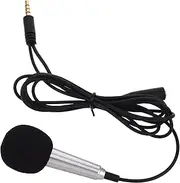 Generic Portable Mini Microphone for Mobile Phones High Fidelity Performance Mic with Jack Durable Design for Karaoke and Live Streaming Compatible with Various Devices