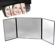 Car Sun Visor Mirror,Sun-shading Tri-Fold Cosmetic Mirror - Cosmetic Folding Automotive Accessory Aesthetic Decor for Women Girls Travel Commuting