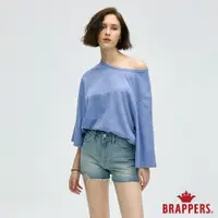 在飛比找蝦皮商城優惠-BRAPPERS 女款 後領鏤空寬鬆上衣-淺藍紫