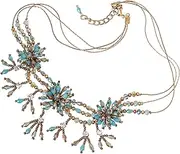 Abbott Collection 51-OPALINE-NK-12010 Aqua Flower Burst Necklace-16 L