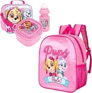 Paw Patrol Rucksack Set - Includes Paw Patrol Backpack, Girls Lunch Bag, Sports Bottle & Sandwich Container -Skye Rucksack & Toddler Lunch Box Kids