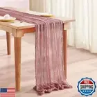 Jevix Cheesecloth Table Runner 10ft Dustypink Table Runner Boho Gauze Fabric