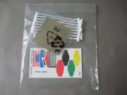 Tyco Slot Car Flags Banners Decals Sticker Sheet Poles Posts NEW in Package