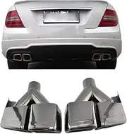Exhaust Muffler Tip Tip Compatible For Benz C/S/SL/SLK Class W221 C63 W212 2009-2013 Titanium Black Car Rear Air Outlet Vent