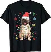 [VidiAmazing] Pug Christmas Santa Dog Tree Lights Xmas Boys PJ Pugmas ds2510P