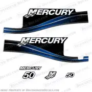 Fits Mercury 50hp 2 Stroke Decal Kit (Blue) 2005 - 2009 with Oil Window