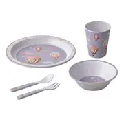 5pc Ashdene Up In The Sky Kids Melamine Cup/Bowl/Plate/Fork/Spoon Dinner Set