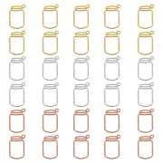 30Pcs Bottle Shape Alloy Open Back Bezel Pendants Resin Frame 3 Color