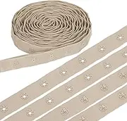 uxcell 8 Yard Snap Button Tape, Polyester Plastic Snap Button Trim, Sewing Press Stud Ribbon Replacement for DIY Craft Clothes Fabric Sewing, Light Brown