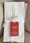 Williams Sonoma Overlock Dinner Napkins, Set 4, WHITE & RED $39.95 Valentines