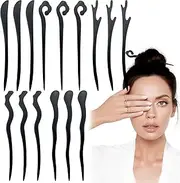 15 Pack Wooden Chinese Hair Sticks for Buns Black Vintage Wood Hair Chopsticks Elegant Classical Styling Girls' Gifts Accessories for Women and Girls Long Hairs (5 Styles)
