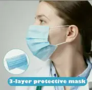 2 Boxes. 100 PCS Total 3-Ply Disposable Face Mask Earloop ,Mouth Cover. NEW