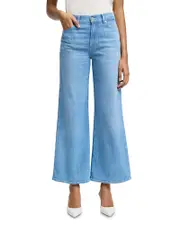 7 For All Mankind Lotta Cropped High Rise Wide Leg Jeans in Charleston