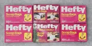 Vtg NEW DISCONTINUED Lot 6 Boxes Hefty Scrap Bags 50ct Boxes 300 Bags FREEUSHIP