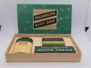 Vtg NOS 1950's Palmolive Gift Box For Men-Shave Cream, Soap & After Shave Talc