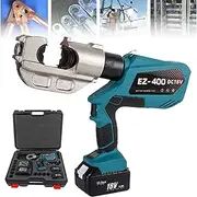 Crimping Tool, Crimper Pressure Sensor,Electric Crimper Kit with Battery, Pressure Sensor, Hydraulic Tool, Wire Connectors, 12 Pairs of Dies for 16-400mm² Cable