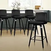 ALFORDSON Bar Stools 4Pcs Swivel Counter Stool 65cm Seat Height Kitchen Dining Chair Bar Chair with Footrest and Adjustable Leg levelers for Home Bar Dining Room