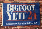 Bigfoot & Yeti President 2024 Flag FREE USA SHIP Believe In Candidate Fun 3x5'