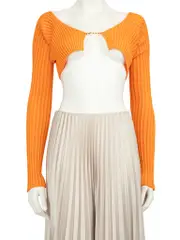 Orange La Maille Pralù Cropped Cardigan