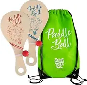 PICK A TOY Wooden Paddle Ball (Set of 2)