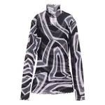 [Pucci] Pucci Abstract-print Mesh Top 38 IT BLACK/GREY