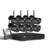 Wireless CCTV Security System 8CH NVR 3MP 8 Cameras 1TB Home Security Cam -8B-T