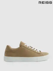Reiss Camel Finley Nubuck Nubuck Leather Low Top Trainers (B69066) | $280