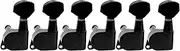 Wilkinson Left Handed 6-in-line E-Z-LOK Guitar Tuners Tuning Pegs Keys Machine Heads Set for Fender Strat/Tele Style Electric Guitar, Black