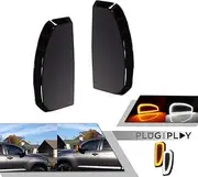 GTINTHEBOX Smoke Switchback Amber & White LED Lamp For 2007-2021 Toyota Tundra Side Towing Mirror Turn Signal Light