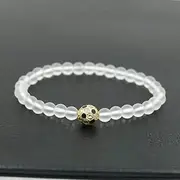 [IBOWZ] Crystal Bracelet Bead Bracelets Charm Bracelets for Womens, 7 Chakra 18Cm Natural Stone Beads Frosted Crystal Elastic Bangle Golden Football Jewelry Yoga Energy Charm Diffuser Women Bracelet